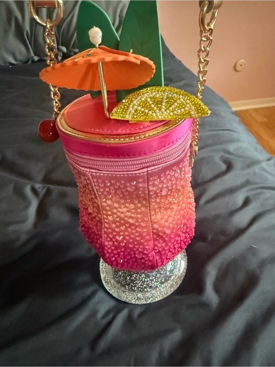 Betsey Johnson Handbags - Betsey Johnson Pink Orange Ombre Cocktail Shimmer Crossbody Bag